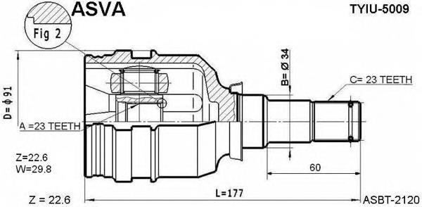 TYIU5009 Asva junta homocinética interna dianteira