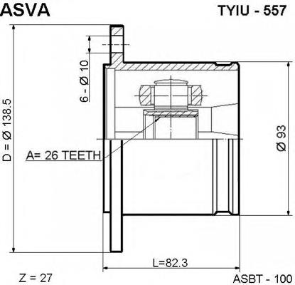 TYIU557 Asva junta homocinética interna traseira