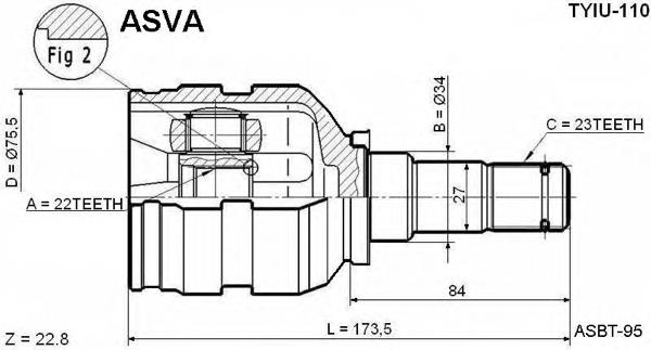 TYIU-110 Asva шрус внутренний передний