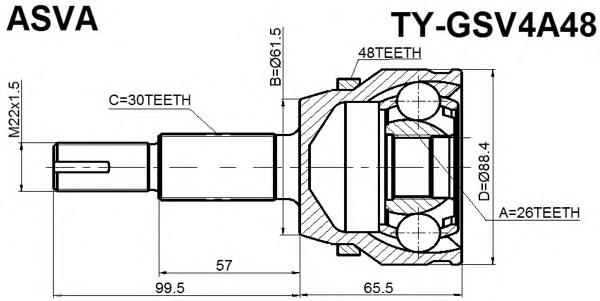 Junta homocinética externa dianteira para Toyota Camry (V40)