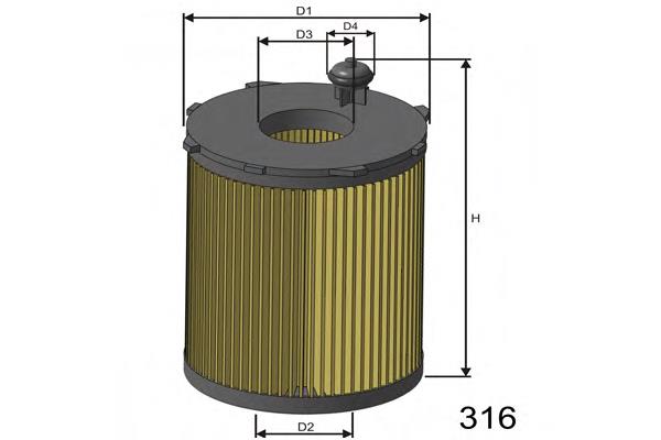 L104 Misfat filtro de óleo