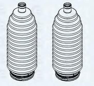 101980 ERT bota de proteção do mecanismo de direção (de cremalheira)