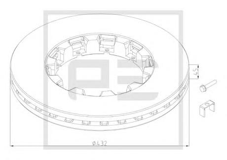 Передние тормозные диски 10620380A PE Automotive