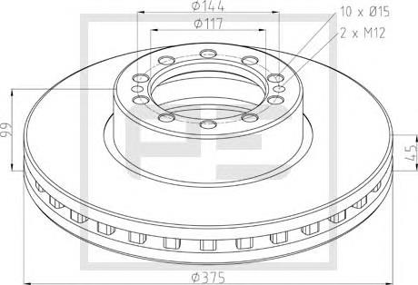 Передние тормозные диски 10620400A PE Automotive