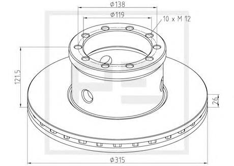 Передние тормозные диски 10620100A PE Automotive