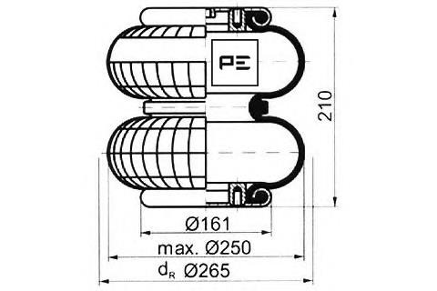 084.127-71A PE Automotive coxim pneumático (suspensão de lâminas pneumática do eixo)