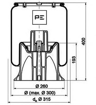 084.146-72A PE Automotive coxim pneumático (suspensão de lâminas pneumática do eixo)