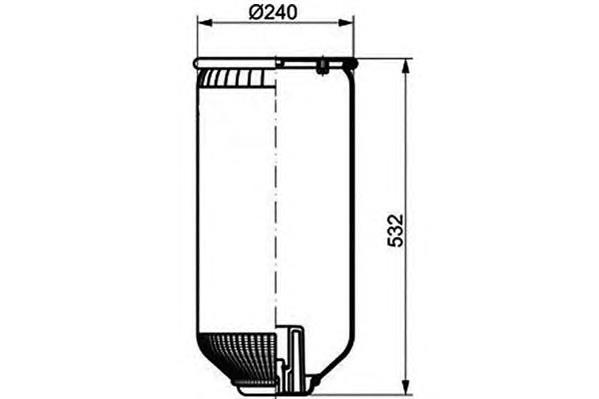 Coxim pneumático (suspensão de lâminas pneumática) do eixo 9518127490 Wabco