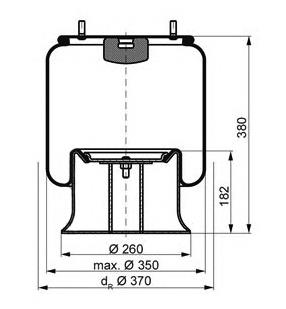 Coxim pneumático (suspensão de lâminas pneumática) do eixo A946328150164 Mercedes