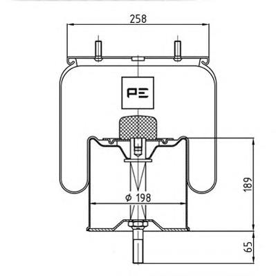 Coxim pneumático (suspensão de lâminas pneumática) do eixo SP55724K Sampa Otomotiv‏