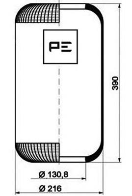 Пневмоподушка (пневморессора) моста 08408670A PE Automotive