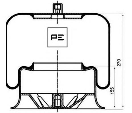 Coxim pneumático (suspensão de lâminas pneumática) do eixo dianteiro 39513 Febi