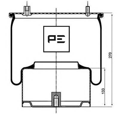 084.053-72A PE Automotive coxim pneumático (suspensão de lâminas pneumática do eixo traseiro)