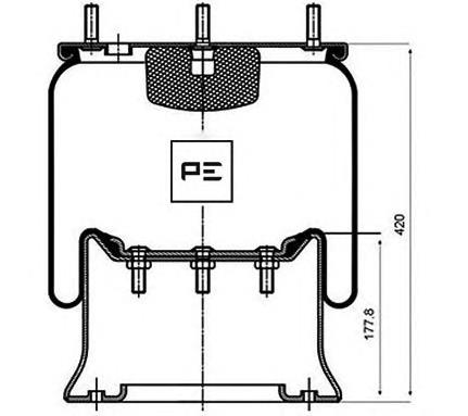 084.047-71A PE Automotive coxim pneumático (suspensão de lâminas pneumática do eixo traseiro)