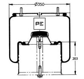 084.084-72A PE Automotive coxim pneumático (suspensão de lâminas pneumática do eixo)