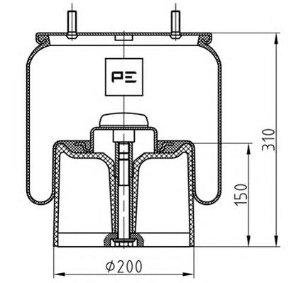 084.082-74A PE Automotive coxim pneumático (suspensão de lâminas pneumática do eixo)