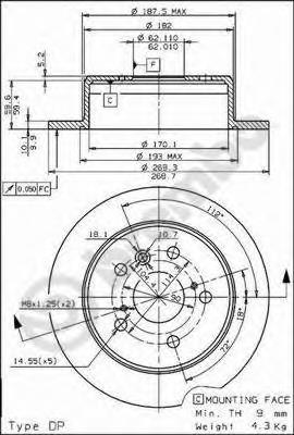 08562520 Brembo disco do freio traseiro