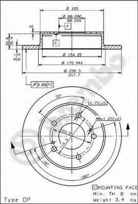 Тормозные диски 08544350 Brembo