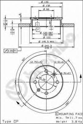 08474810 Brembo disco do freio dianteiro