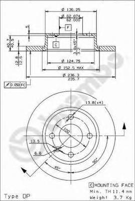 08.5243.24 Brembo disco do freio dianteiro