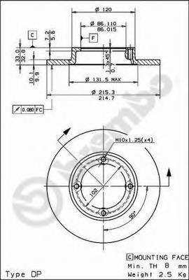 08502620 Brembo disco do freio dianteiro