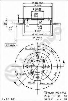 .08908210 Brembo disco do freio traseiro