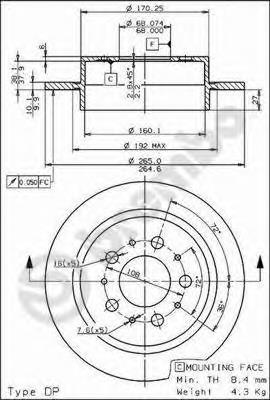 08776810 Brembo Дисковый тормоз
