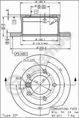 08772520 Brembo Дисковый тормоз