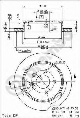 08793610 Brembo disco do freio traseiro