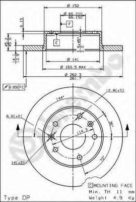 08781410 Brembo disco do freio dianteiro