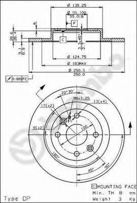Тормозные диски 08685710 Brembo
