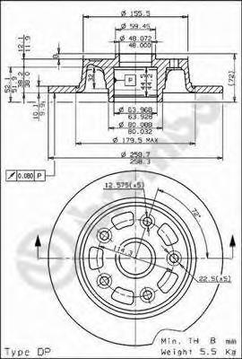 .08595310 Brembo disco do freio traseiro