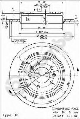 08771620 Brembo disco do freio traseiro