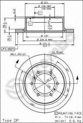 08.7106.10 Brembo disco do freio traseiro