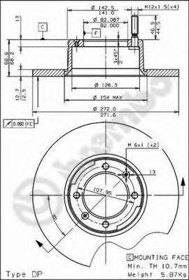 Disco do freio dianteiro 08256530 Brembo