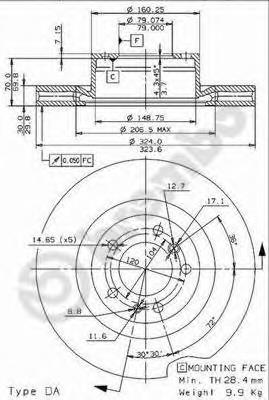 09694811 Brembo disco do freio dianteiro