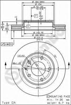 09686310 Brembo disco do freio dianteiro