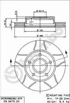 09687976 Brembo disco do freio dianteiro