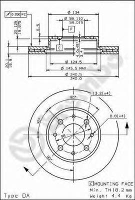 09672510 Brembo disco do freio dianteiro