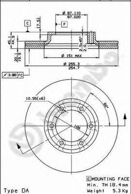 09587110 Brembo disco do freio dianteiro