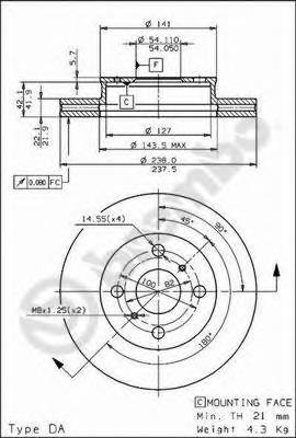 09593310 Brembo disco do freio dianteiro