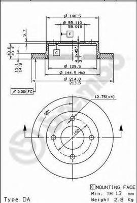 .09591920 Brembo disco do freio dianteiro