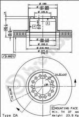 09857310 Brembo disco do freio dianteiro