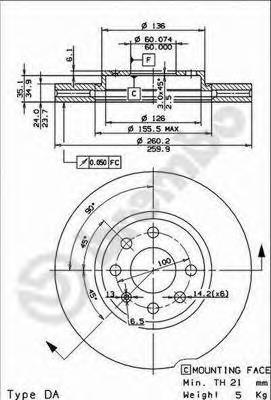 09860110 Brembo disco do freio dianteiro