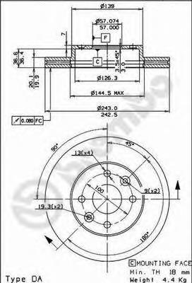 09865610 Brembo disco do freio dianteiro