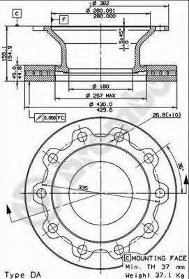 09852610 Brembo disco do freio traseiro