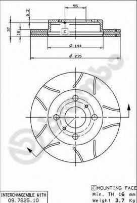 09782575 Brembo disco do freio dianteiro