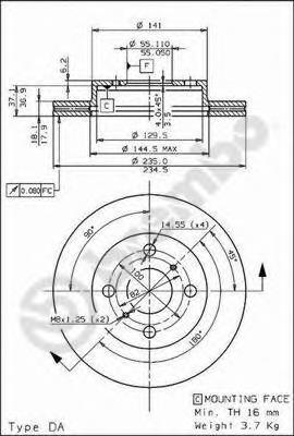 09.7825.10 Brembo disco do freio dianteiro