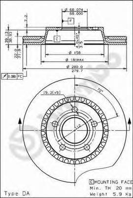 09496410 Brembo disco do freio dianteiro