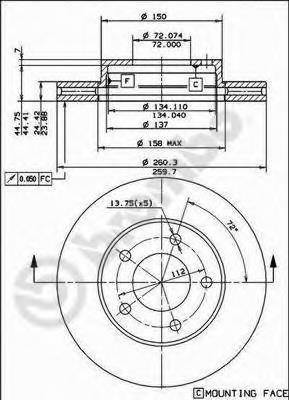 .09486610 Brembo disco do freio dianteiro